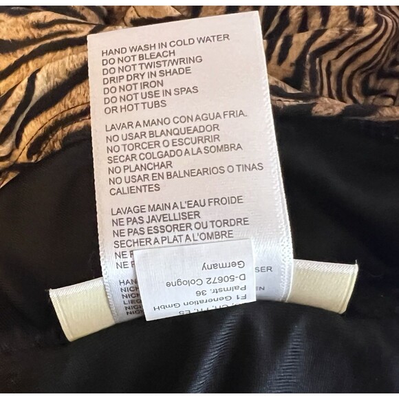 Michael Michael Kors Size 12 Animal Print Halter Ruched One Piece Swimsuit Logo - Picture 9 of 10